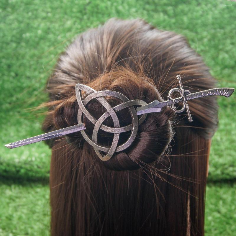 

Hair Clips Vintage Viking Triangle Celtic Clip Sword Hairpin Women Ornament Gift