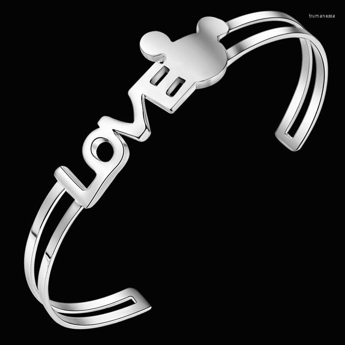 

Bangle Fashion High Quality 925 Silver Plated Women Jewelry Bangles Bracelet WS-074Bangle Raym22