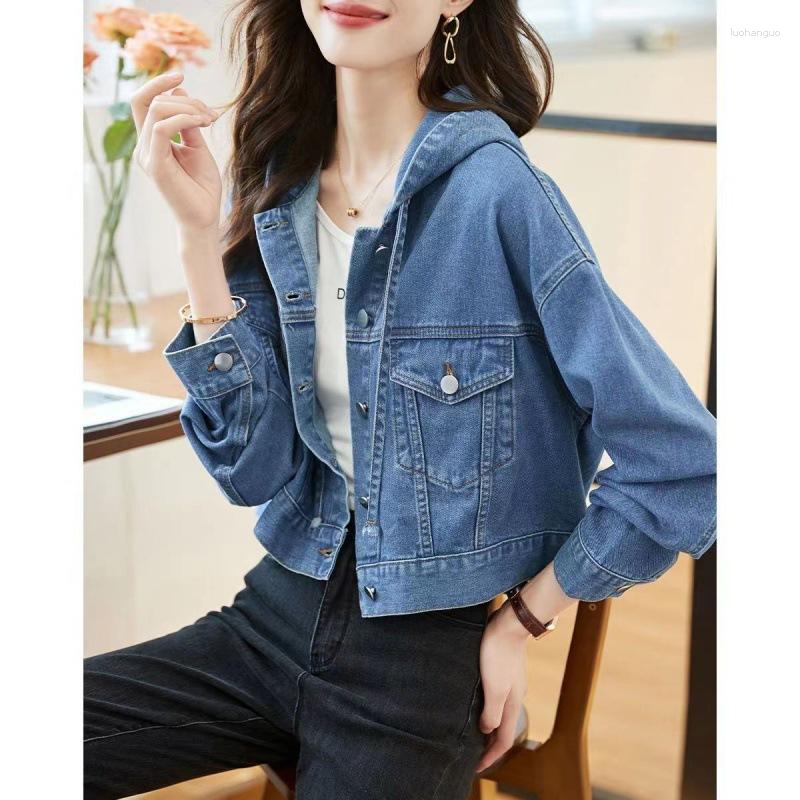 

Women' Jackets Denim Jacket Small Casual Short Lapel Loose Temperament Women' Top, Blue