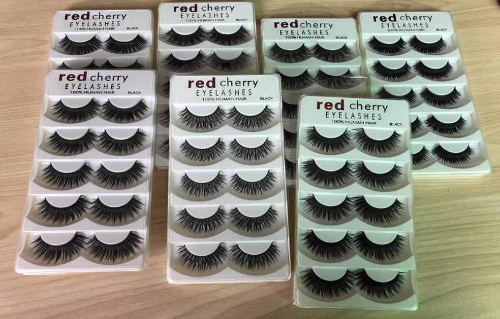 

5pair set RED CHERRY False Eyelashes Natural Long Eye Lashes Extension Makeup Professional Faux Eyelash Winged Fake Wispies5282271
