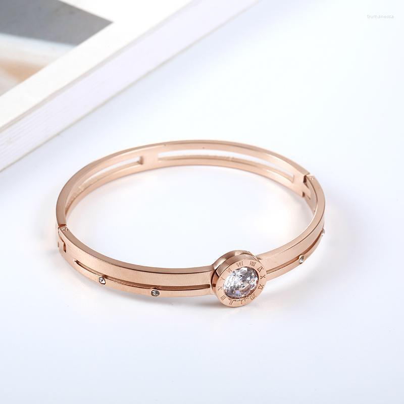 

Bangle Arrival 316 Stainless Steel Rose Gold Female Crystals For Women Lover GiftBangle Raym22