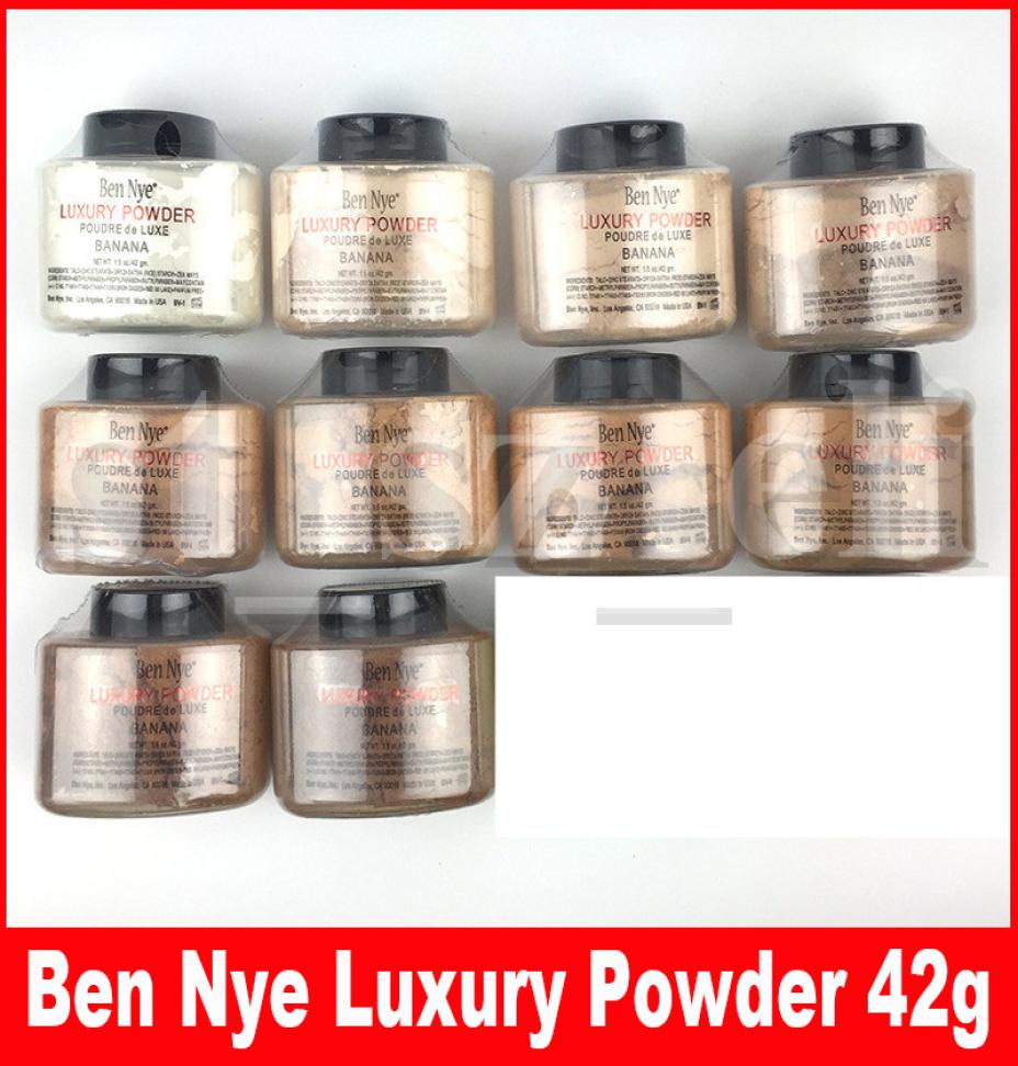 

10 colors Ben Nye Luxury Powder 42g New Natural Face Loose Powder Waterproof Nutritious Banana Brighten Longlasting8880913, Army green