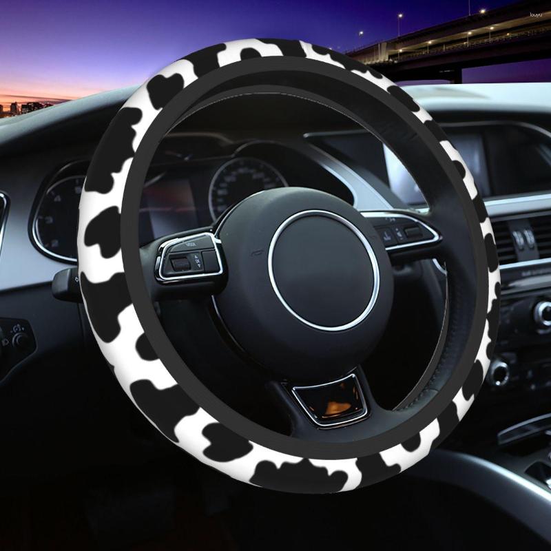 

Steering Wheel Covers Milk Cow Print Pattern Car Cover Anti-slip Auto Protector Decoration Accessories