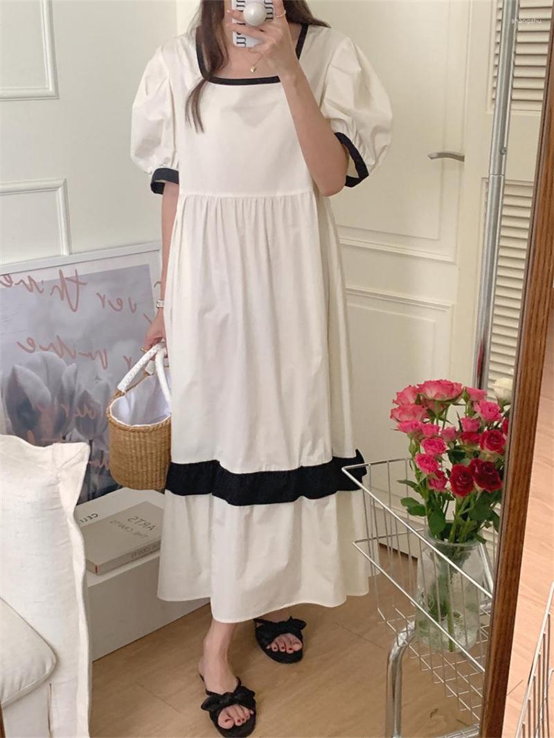 

Party Dresses Alien Oversize Maxi Dress Square Collar Loose Retro Summer 2023 Office Lady Chic All Match Casual Vestidos, Blue