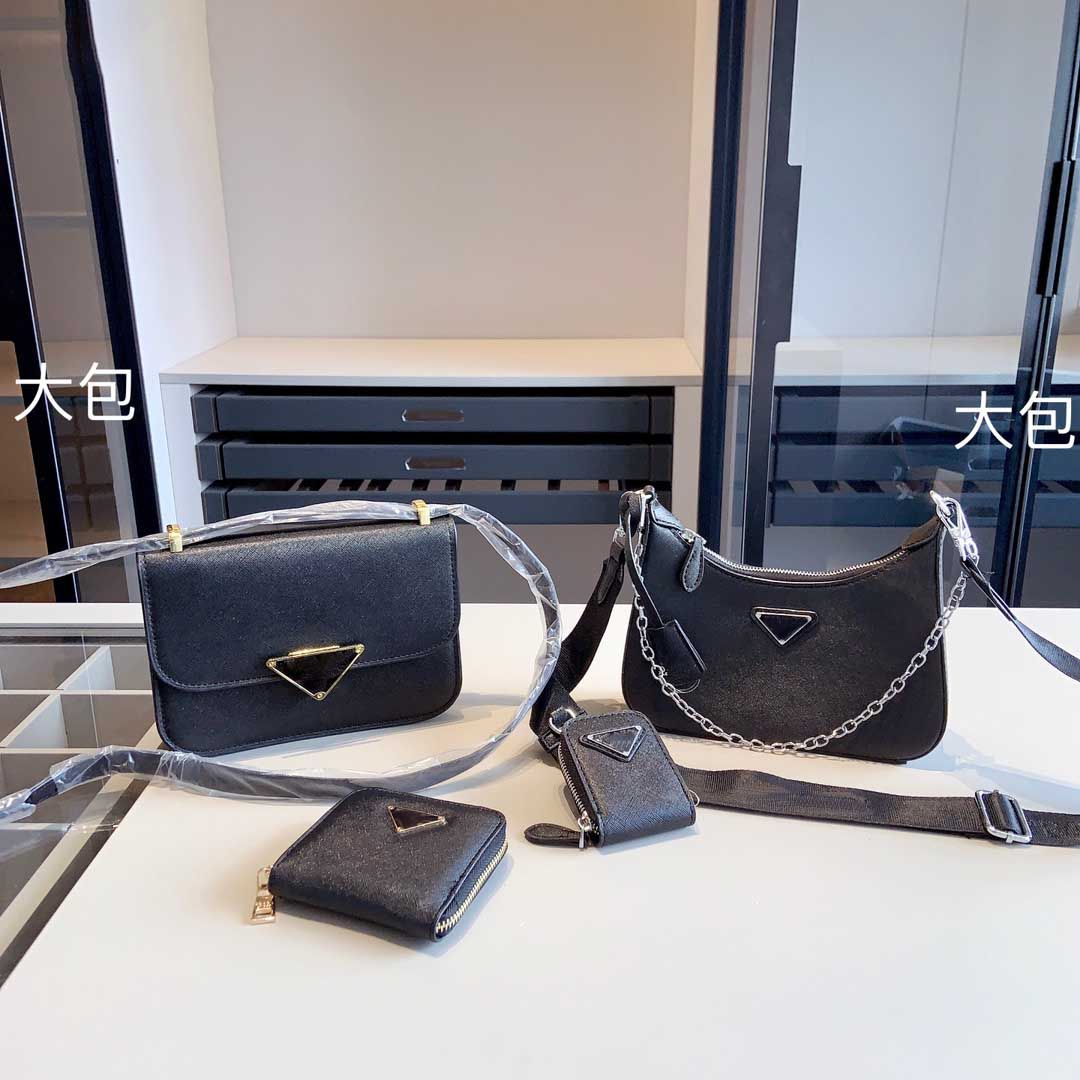 

summer black of 2023 new spring set one crescent shoulder jiaozi leather bag Designer three advanced women's gold bag underarm cro Gsmj