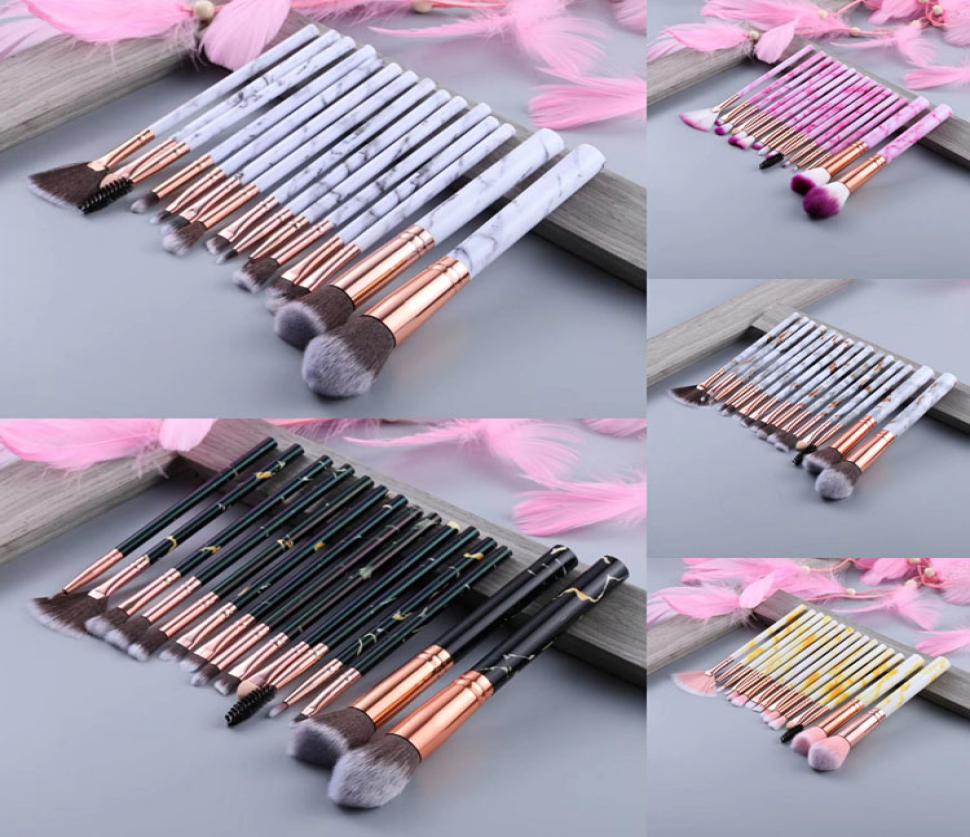 

Newest Makeup brushes 15pcs Marble color pattern makeupbrush Professional Makeup Brush Set Blush Eye Shadow Makeup Brush DHL 9739860