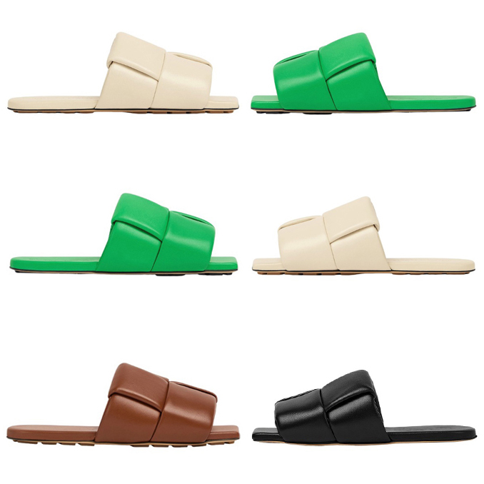 

2023 Designer Slippers Sandals Slides Women Intreccio Green Sail White Black Brown Slider Summer Flip Flops Woman Outdoor Slipper Sandal Size 35-40, Color#5