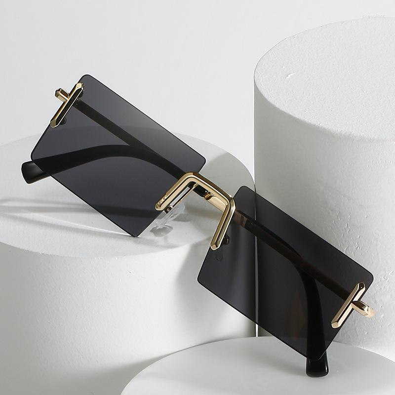

Sunglasses Square Gradient Spring Frameless Cutting Edge Women's Trendy Glasses