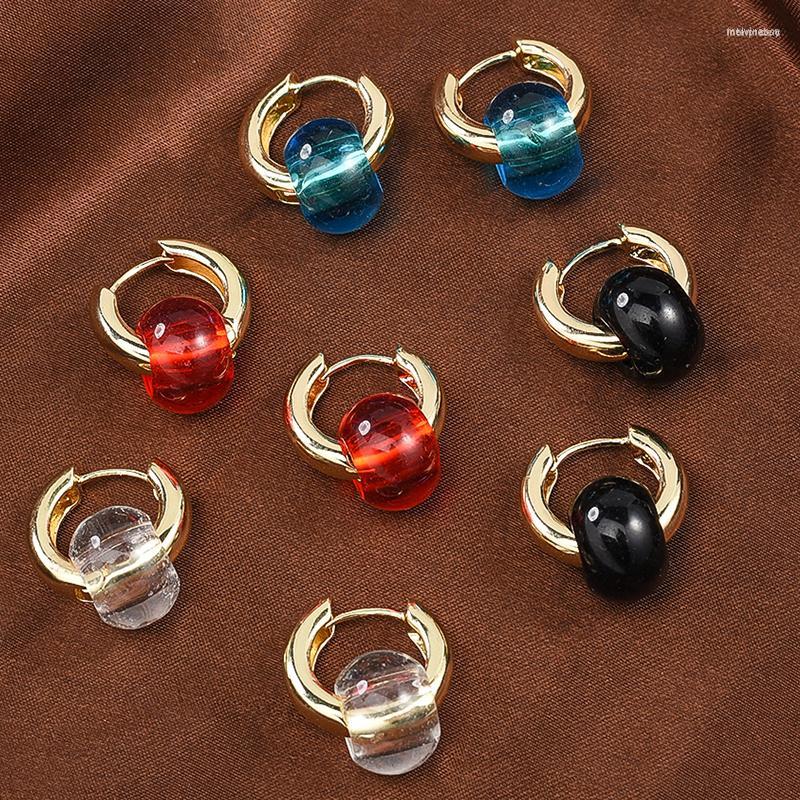 

Hoop Earrings Women Circular Resin Fashion Alloy Gold Plated Ear Buckle Huggies Round Stud Earring Hoops Piercing Jewelry