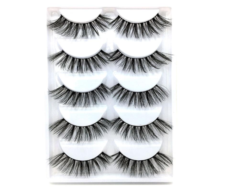

5 Pairs Mink False Eyelashes Messy Natural Soft Lashes Makeup for Eyes Handmade Thick Lashes1031909