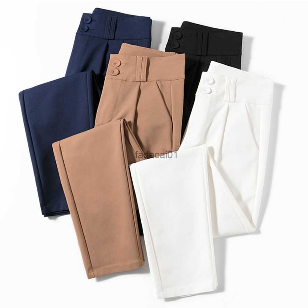 

Women Harem Pants Spring Autumn Elegant Two Buttons MidWaist Formal Office Business Trousers Casual Slim Black Woman Pants L230621, Khaki