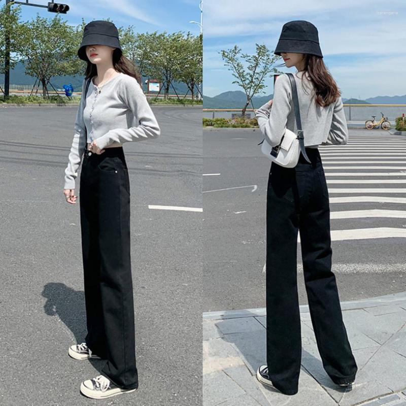 

Women's Jeans Retro Women Harajuku Vintage Black Street Style College Teens Streetwear All-match Loose Fashion Femme Trousers Pantalon