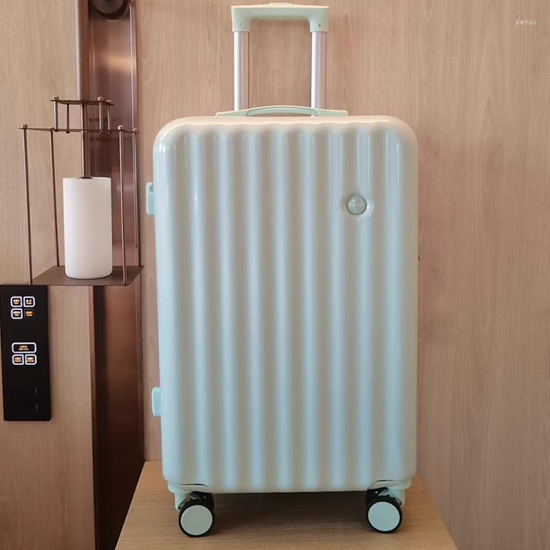 

Suitcases Travel Suitcase On Wheels Zipper Trolley Luggage Women 20 Inch Silent Fashion Cabin Password Men Set