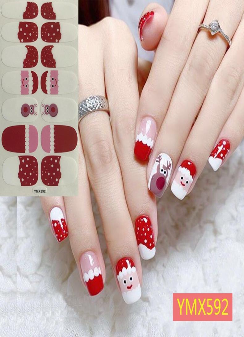 

14TipsSheet ChristmasHalloween Nail Art Stickers Festival Pumpkin Wraps Waterproof Full DIY Manicure Accessories YMX Series2519429, Light yellow