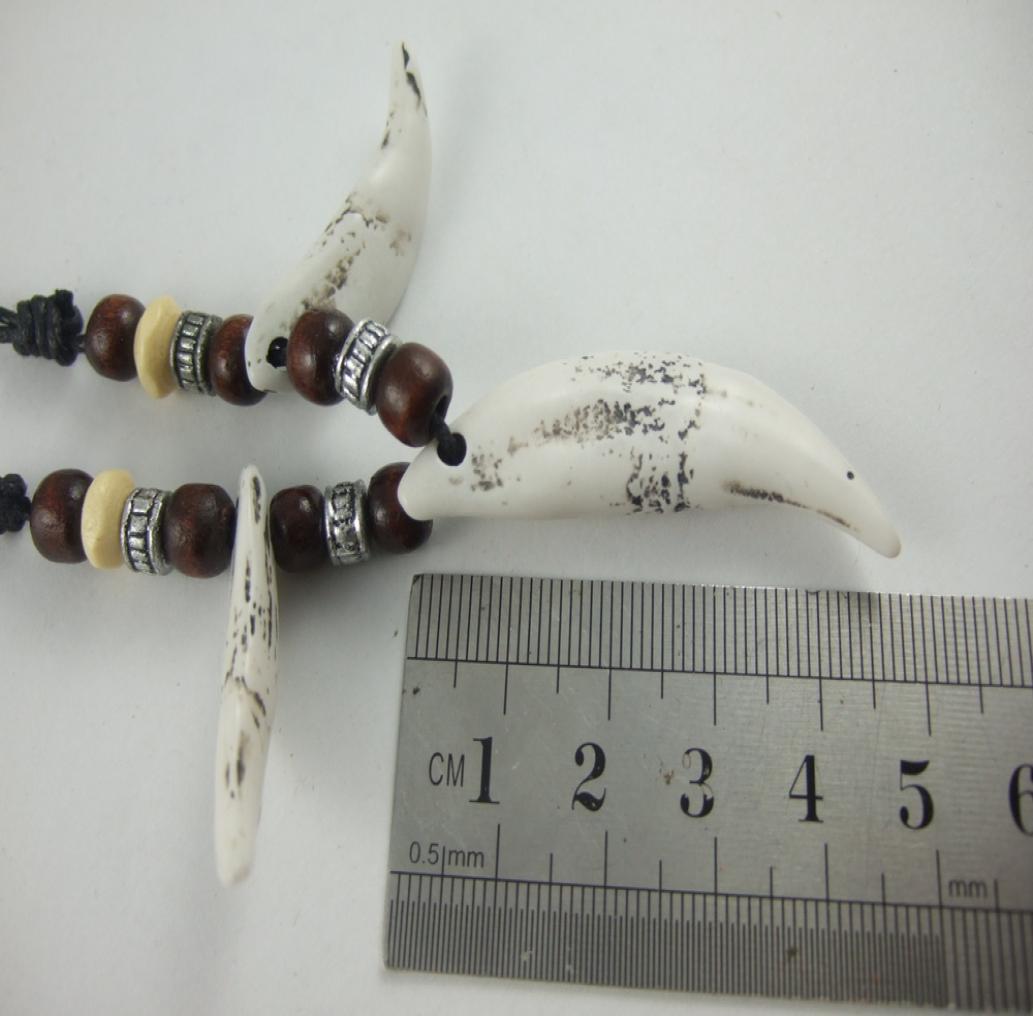 

10pcs Imitation white wolf Tooth Adjustable resin Pendant Necklace7090704