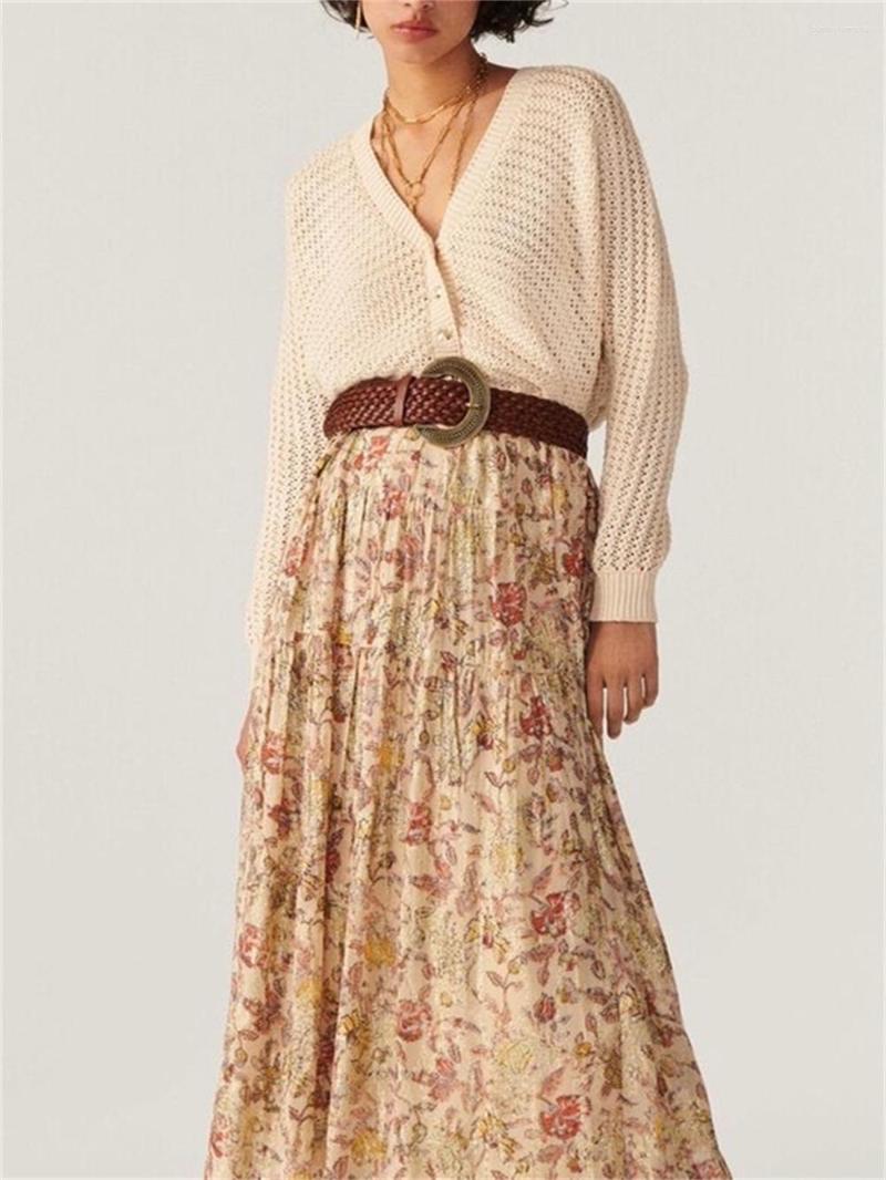 

Women's Knits Hollow Out Women V-neck Sweater Holiday Style Single Breasted All-match Spring 2023 Female Knit Cardigan