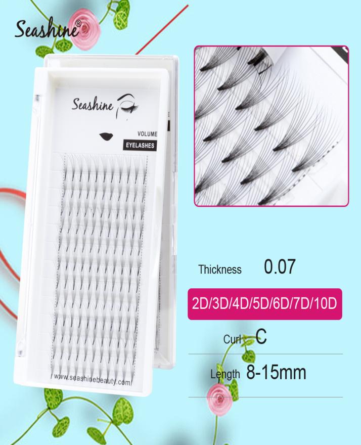 

Seashine Lashes Premade Fans 10D Middle Stem Eyelashes Extension Russia Volume Premade Fans 100 Hand Made Mink Lashes3013521
