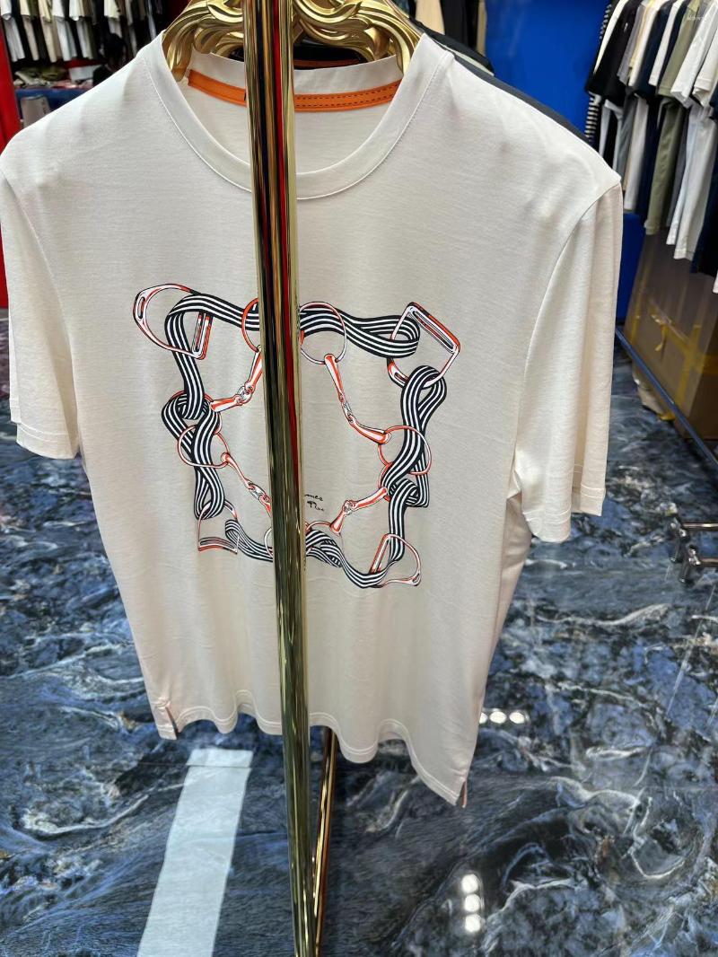 

Men's T Shirts Gh0629 Fashion Men's Tops & Tees 2023 Runway Luxury European Design Print Party Style T-Shirts Clothing, White