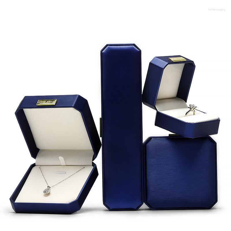 

Jewelry Pouches Gift Box PU Leather Boxes For Ring Earrings Necklace Pendant Bracelet Jewel Case Storage