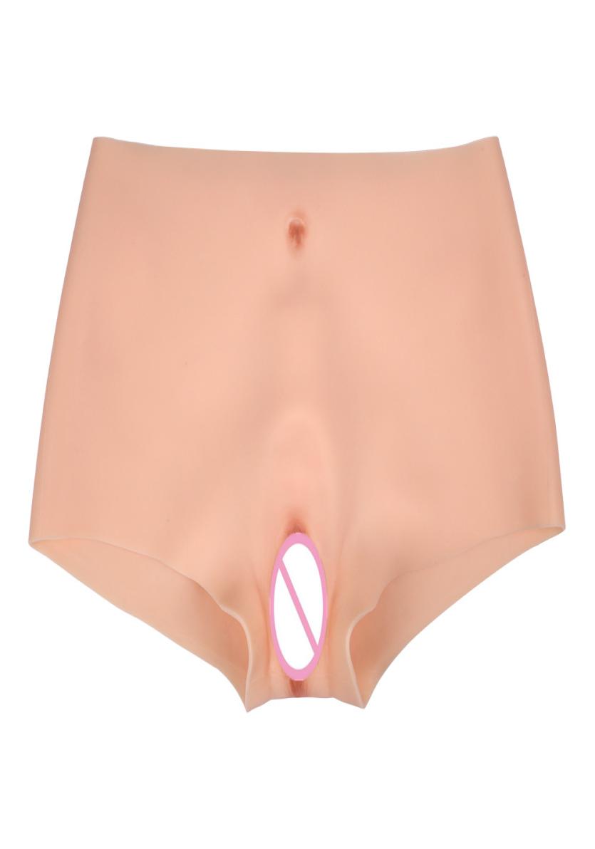 

Silicone Realistic Vagina Pants Shemale Crossdresser Pussy Pants Transgender Artificial Sex Fake Underwear Enhancer Hip8520594, White