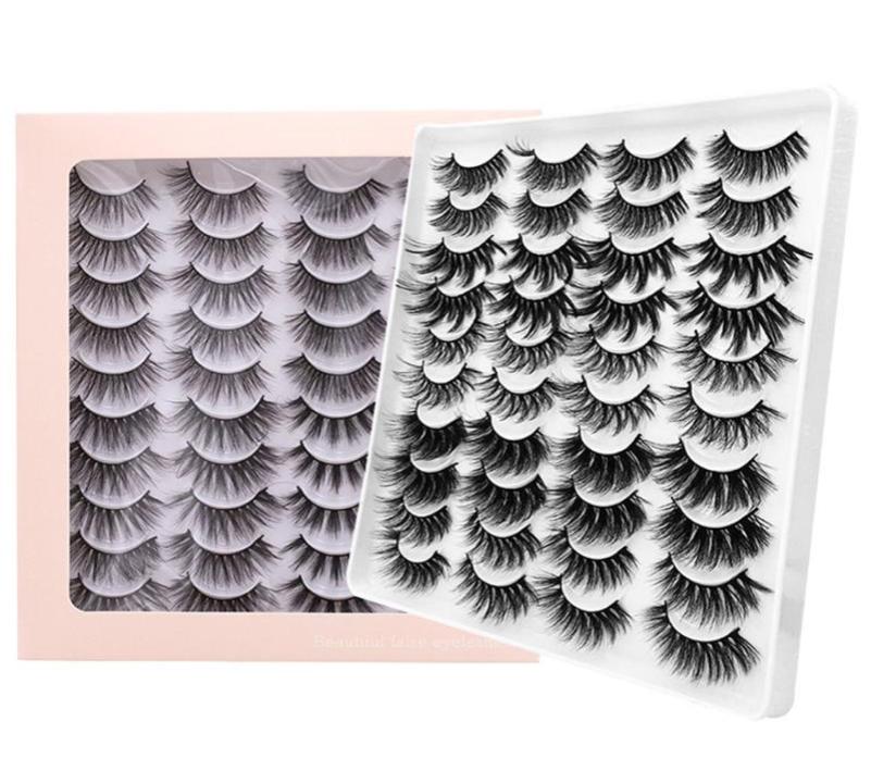 

False Eyelashes SKONHED 20 Pairs Fake Lashes Multilayer Bushy Dramatic Natural Fluffy 3D Faux Mink Eye Extension1322604