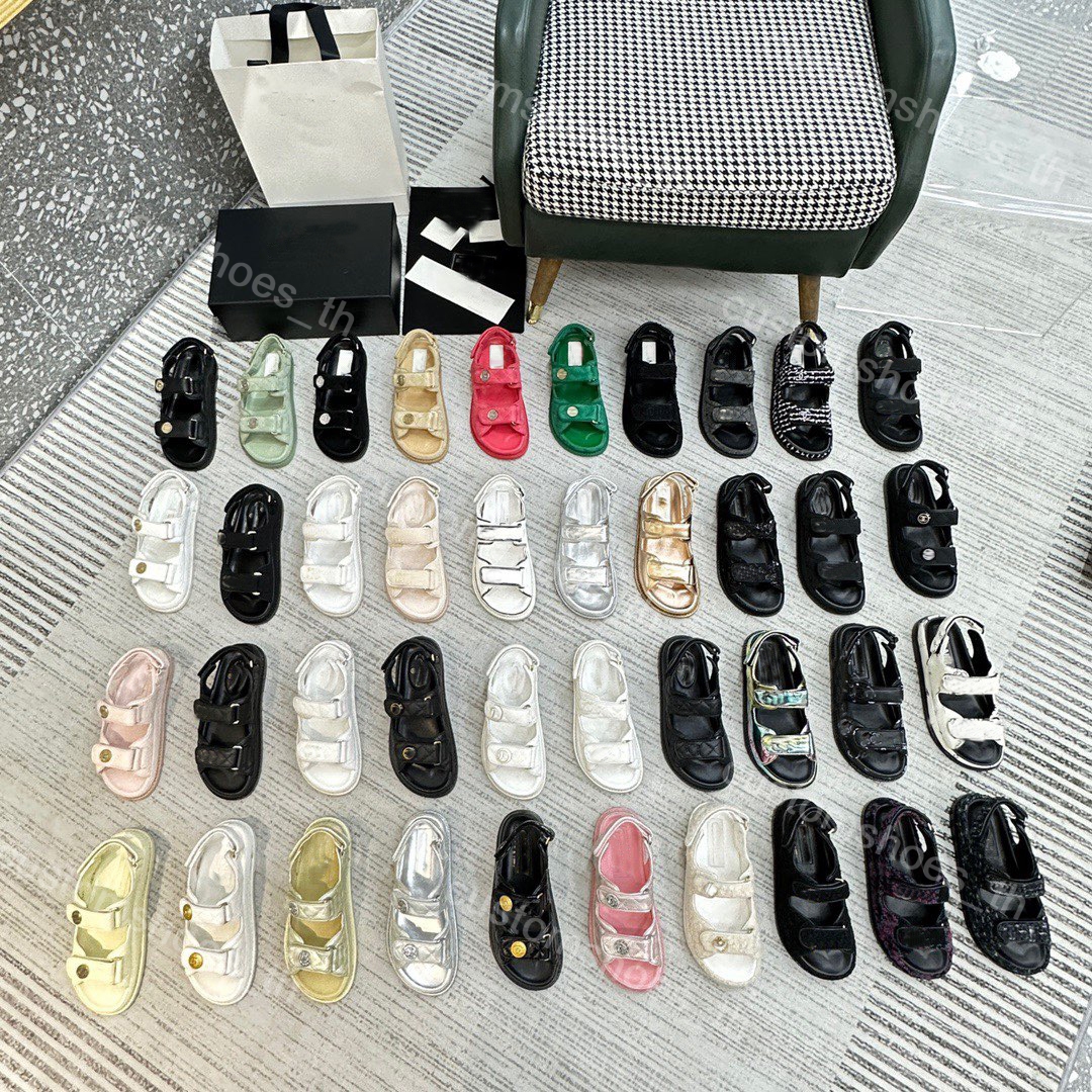 

Designer Sandals Women Shoes Platform Slippers Flat Rubber Slides Velcro Sandal Leather Shoe Summer Beach Slide Womens Mules Fashion Outdoor, 23