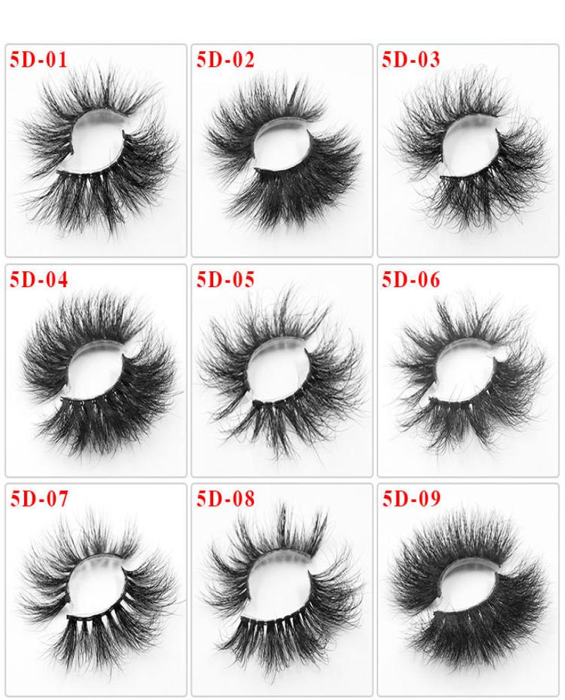 

5D Soft Mink False Eyelashes Box Packing 25mm Handmade Wispy Fluffy Long EyeLash Nature Eye Makeup Tools2053983