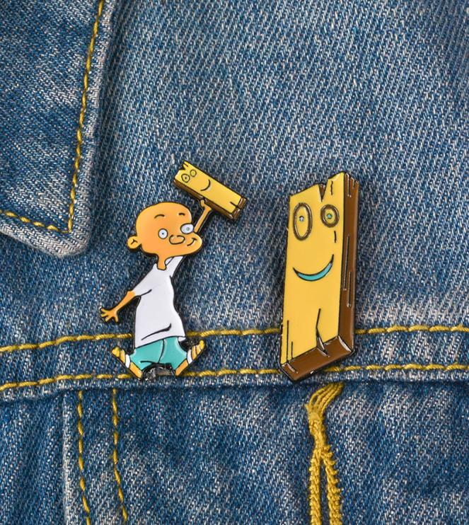 

Jonny Plank Enamel Pin Cartoon Brooch accessories Yellow Hunk of Wood Lapel Badge Jewelry Happy Hour5228081