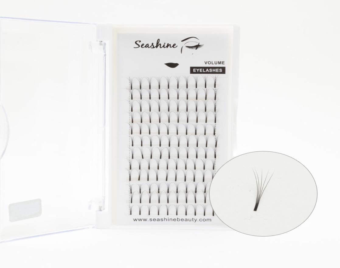 

Seashine 5d long Roots 5D Russian Volume lashes 5D Premade Fans 5 Plants Eyelash Extension Customize Box Silk Soft Natural Long3621291