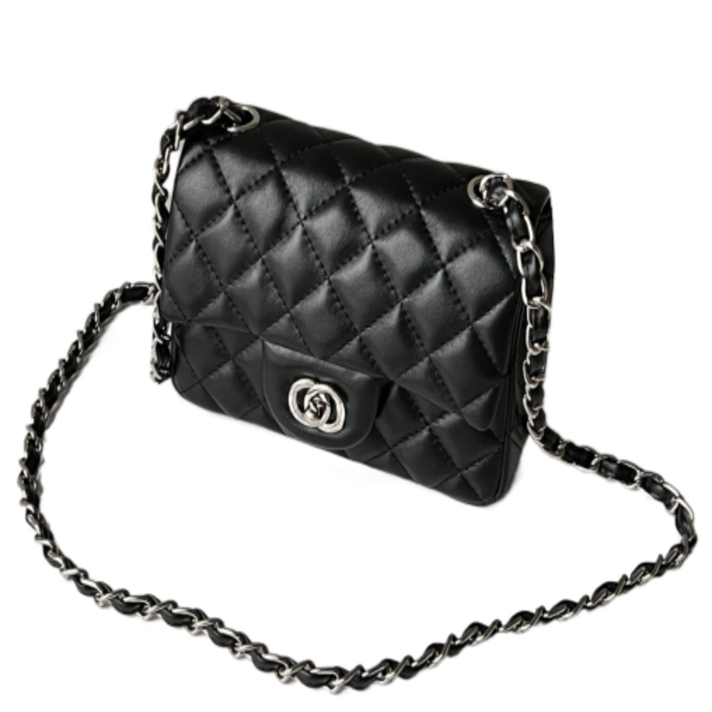 

designer uxury women fashion retro shoulder bag cf high quality diamond plaid sheepskin black gold buckle metal chain handbags