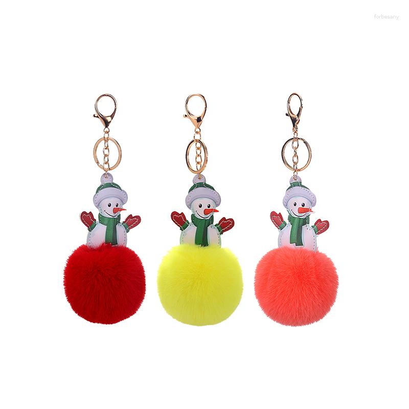 

Keychains Snowman Fur Ball Pendant Keychain Sneakers Hat Accessories Imitation Rex Car
