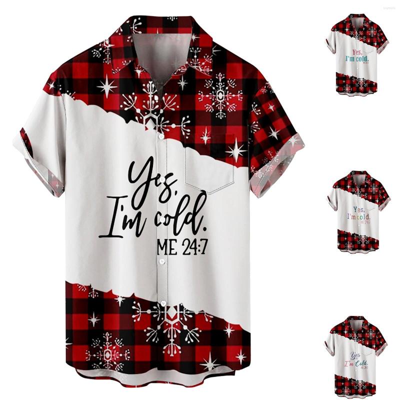 

Men's T Shirts Mens Printed Christmas Short Sleeve Button Down Beach Shirt For Man Men's Big And Tall, Hot pink
