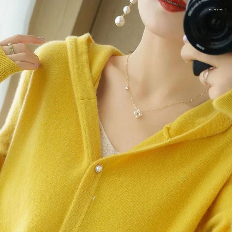 

Women's Knits Fashion Hooded Sweater For Women Autumn Winter Knitted Jumper Sueter Mujer Lady's Cardigan Clothes Vetement Femme XXXXL, Black