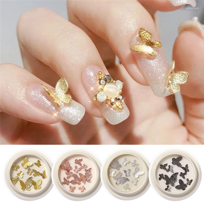 

Nail Art Decorations 10pcs/Lot Metal Alloy Butterfly Shape 3D Gold Jewelry Diamond Charms Shinning Rhinestones
