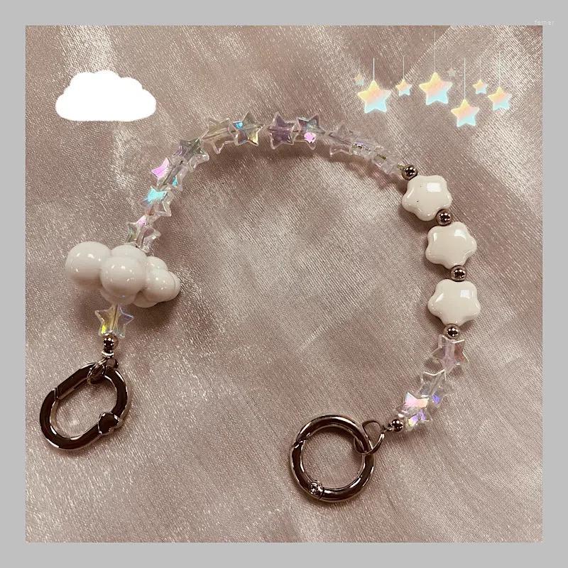 

Keychains Laser Reflective Star Pentagram Cloud Bracelet For Women Sweet Cute Charm Phone Chain Pendant Aesthetic Trend Accessories Gift