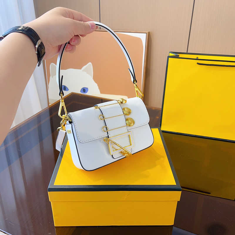 

Pin Baguette Designer Bag Leather Shoulder Bags F Letter Women Fashion Simple Crossbody Bag Wallet High Quality Designers Handbags Black Tote Bag, 4-white
