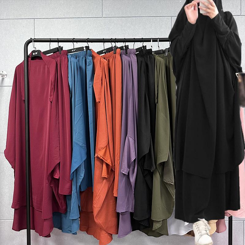 

Ethnic Clothing Islamic Women Hooded Muslim Hijab Dress Eid Prayer Garment Jilbab Abaya Long Khimar Full Cover Ramadan Gown Abayas Cloth