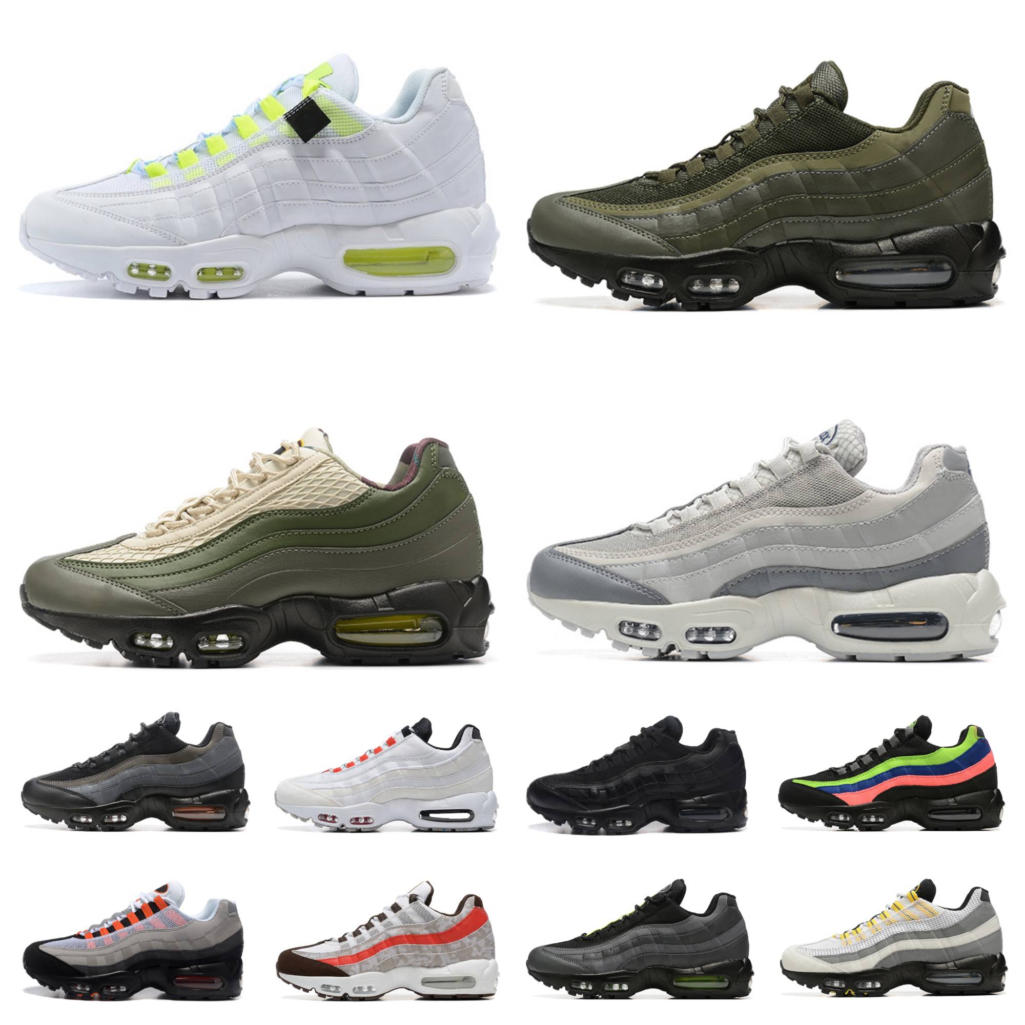 

Max 95 Mens running shoes Airmaxs 95s Triple Black White Air Neon Obsidian Gutta Green Reflective Safari Safety Orange Solar Red Grey Midnight Navy Designer Sneakers, Shoes lace