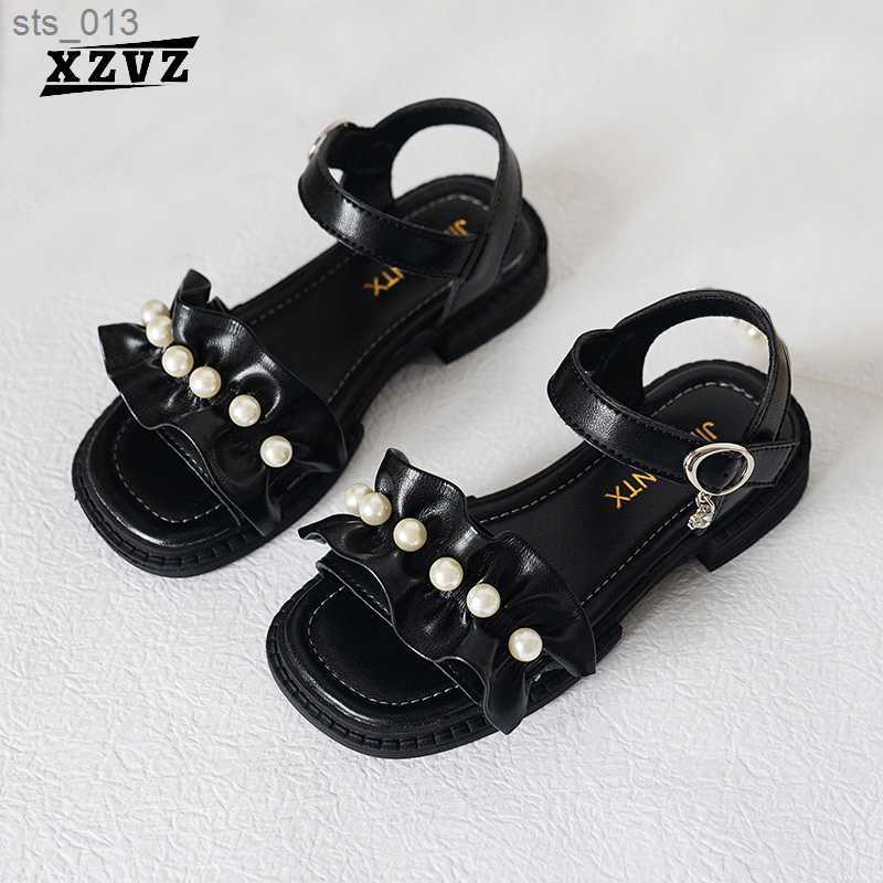 

XZVZ Girls Sandals Fashion Girl Princess Shoes Non-slip Lightweight Summer Childrens Sandals Soft Comfortable PU Upper Shoes, Beige