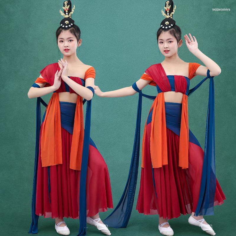 

Stage Wear Childen National Dance Costume Girl Chinese Folk Dancewear Oriental Fairy Princess Performance Clothing Yangko Dress