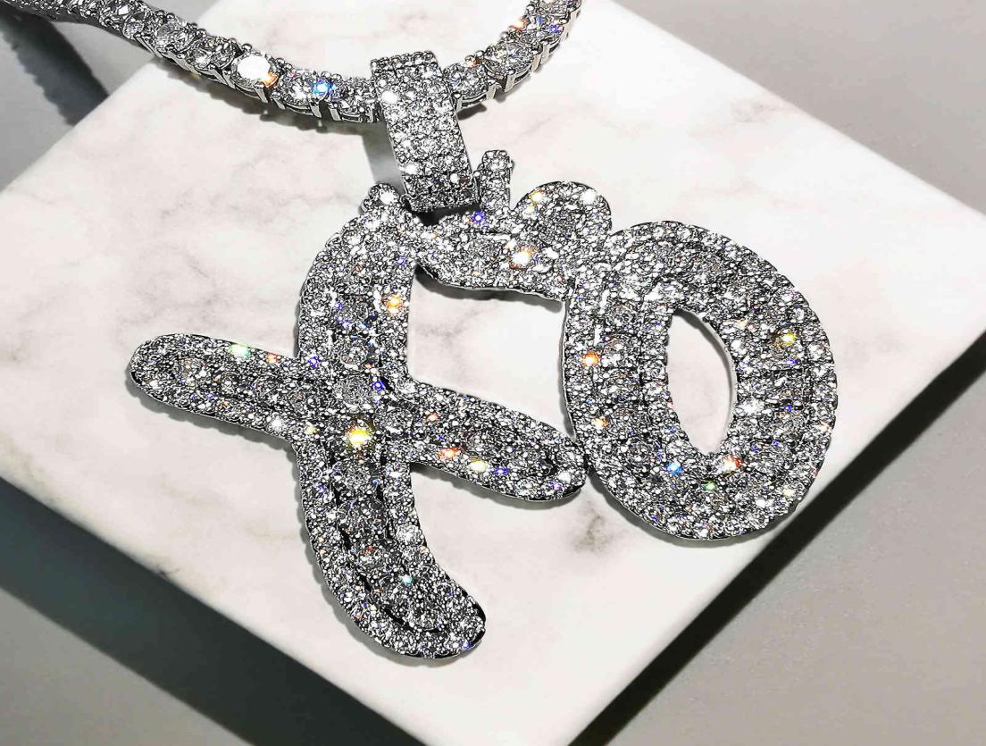 

Bling Letters Pendant Necklace AAA Zircon Heart XO Celebrity Style Mens Necklace Fashion Rap Hip Hop Jewelry 2103237991062