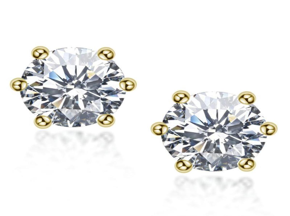 

Sterling Silver S925 1CTPair Moissanite Diamond Earring Women Wedding Engagement Earrings DVVS1 18K White Gold Plated Hip Hop8100002