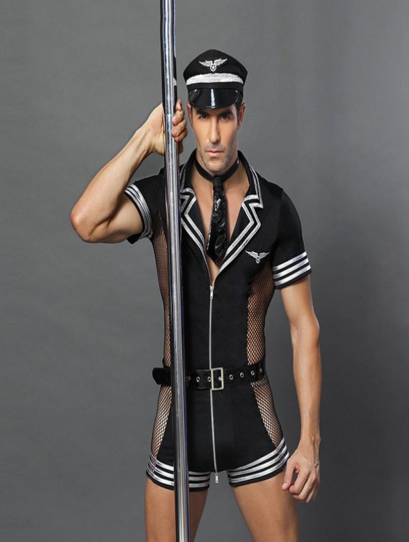 

Men Erotic Sexy Policeman Cosplay Dress Lingerie Sets Police Attractive Men Role Play Costumes5922006, Black