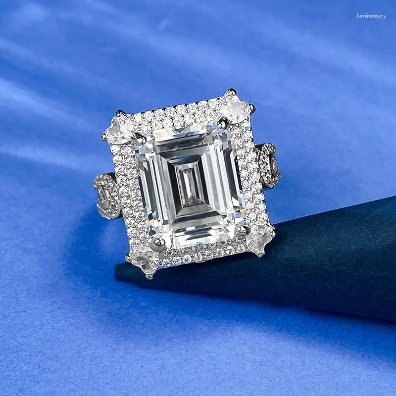 

Cluster Rings Valuable Moissanite Diamond Ring Real 925 Sterling Silver Party Wedding Band For Women Bridal Engagement Jewelry Gift