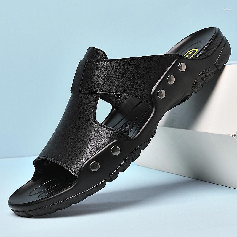 

Sandals Big Size 38-50 Men Summer Breathable Outdoor 2023 Fashion Slipper Low Top Comfortable Walking Shoes, Black