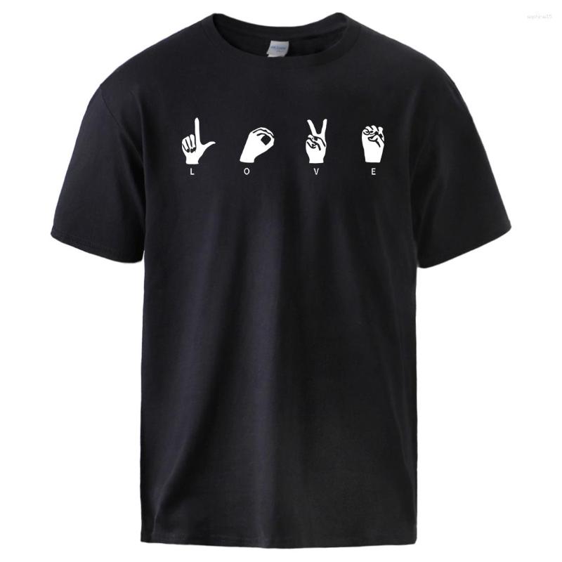 

Men' T Shirts Look At My Gestures Of Love Printing Tee Shirt Men Comfortable Cotton T-Shirts Soft Breathable Clothed Retro Original Tshirts, Blue