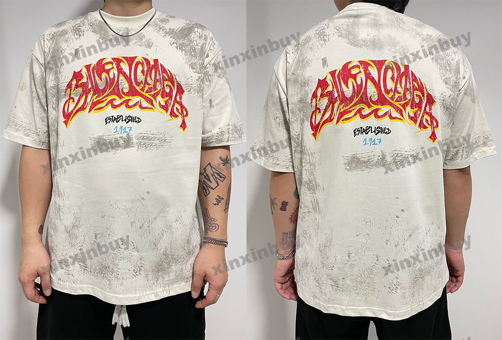 

xinxinbuy Men women designer pant Paris Inkjet Graffiti Printing flame Spring summer Casual pants blue gray black S-2XL, 01