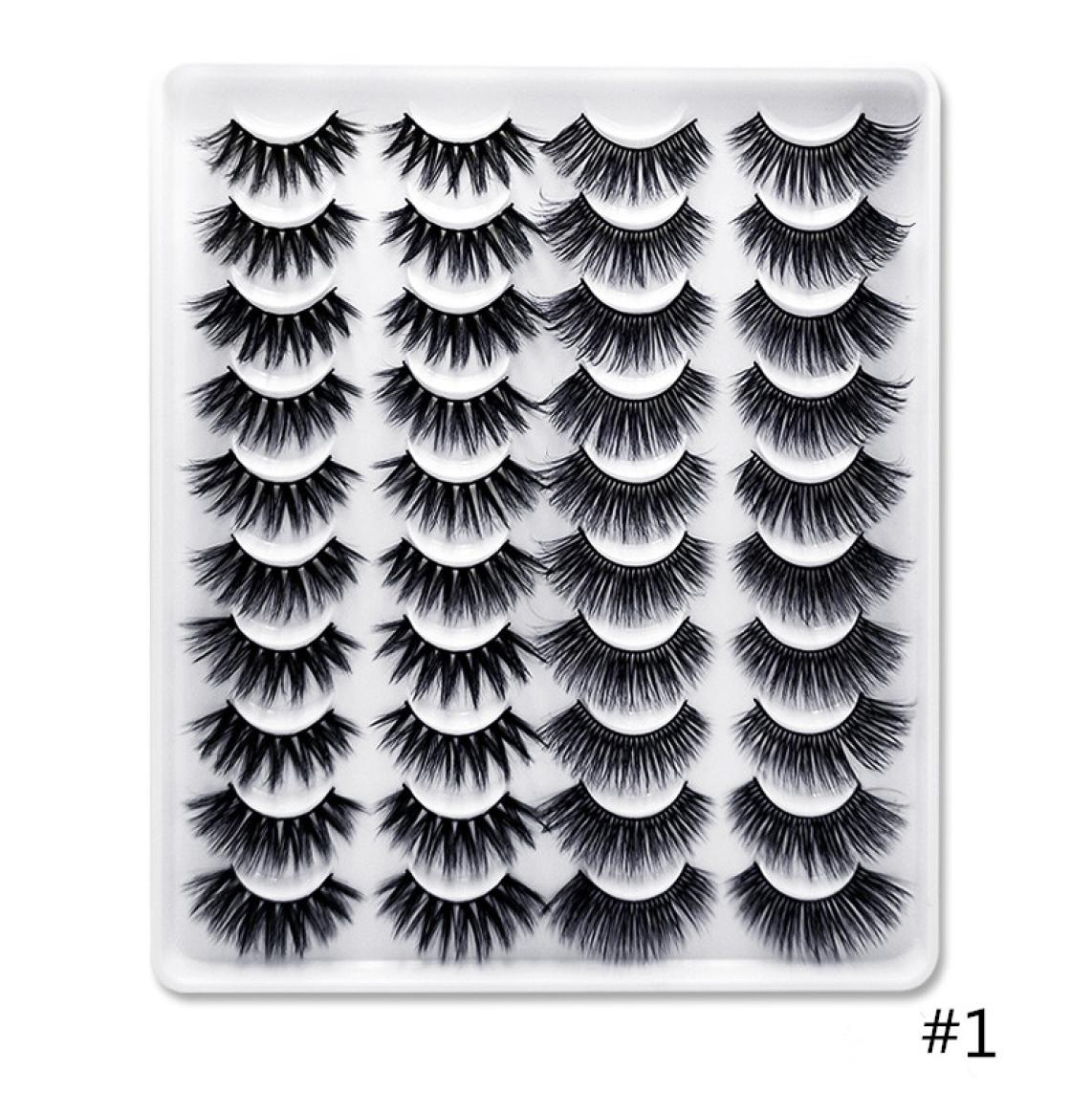 

Whole 20 pairs in one tray 3D mink natural eyelashes set Factory 2572132