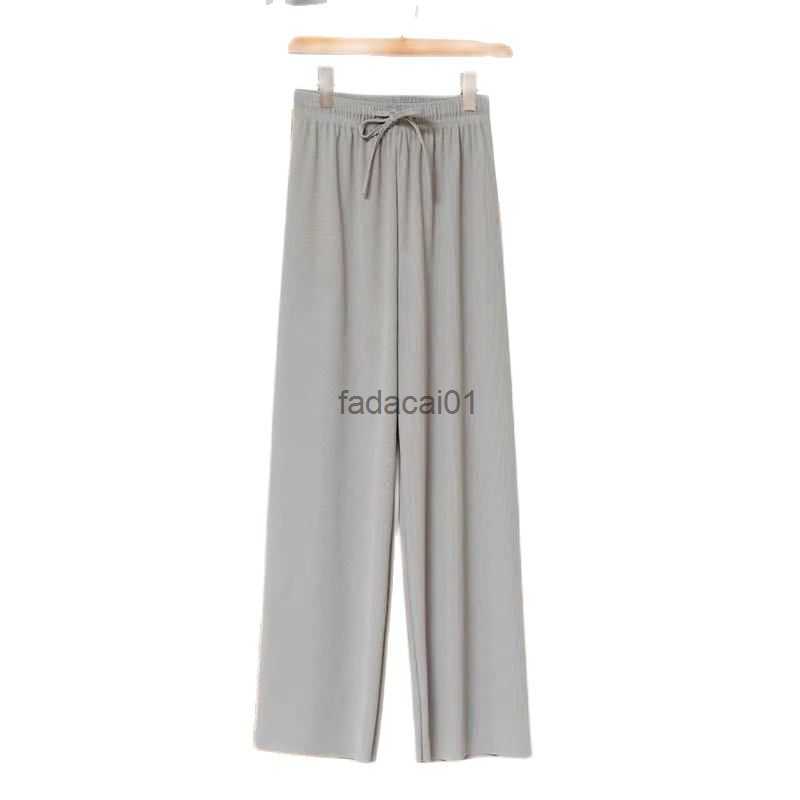 

Women' Summer Ice Silk Spring Summer Thin Trousers Wide Leg Casual Straight Pants High Waist SXXXL L230621, Black