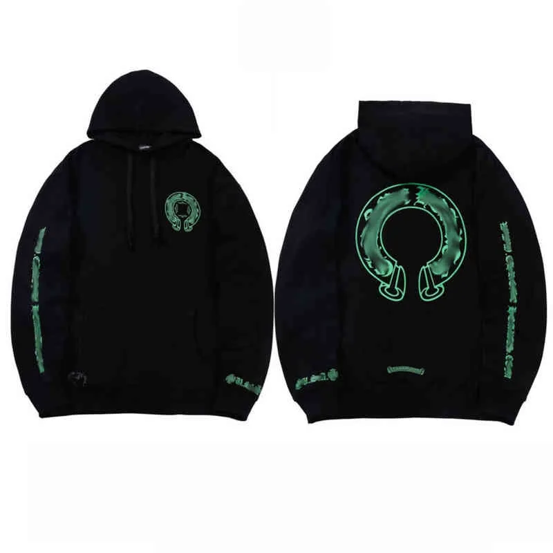 

Luxury Classic Men's Sweatshirts Brand Designer Hoodie Fashion Men Women Horseshoe Sanskrit Loose Zipper Jacket Pullover Hooded Tops Coat Sweater Hoodies Brr4, 21